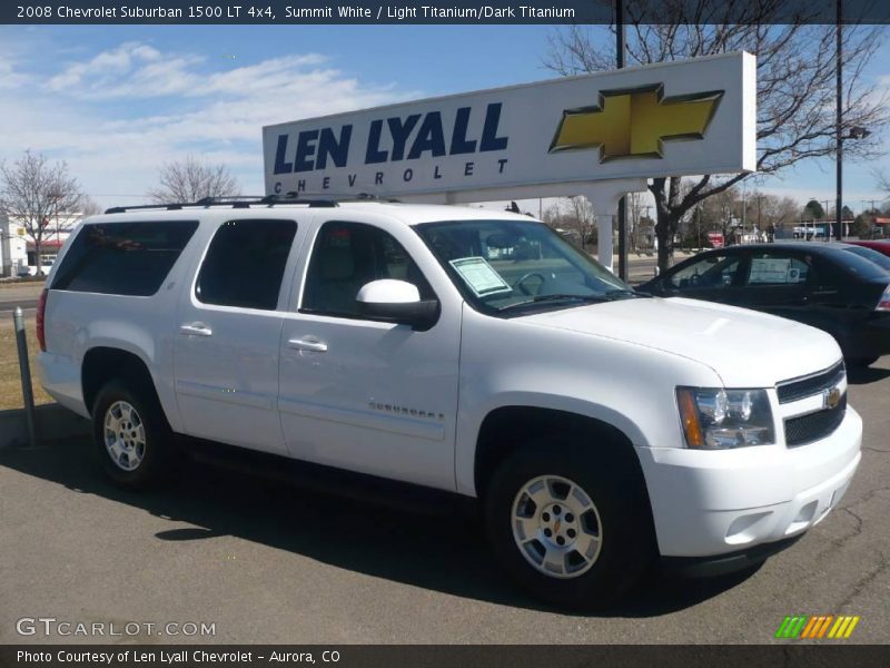 Summit White / Light Titanium/Dark Titanium 2008 Chevrolet Suburban 1500 LT 4x4