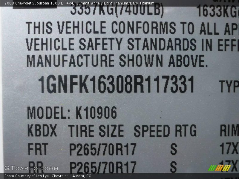 Summit White / Light Titanium/Dark Titanium 2008 Chevrolet Suburban 1500 LT 4x4