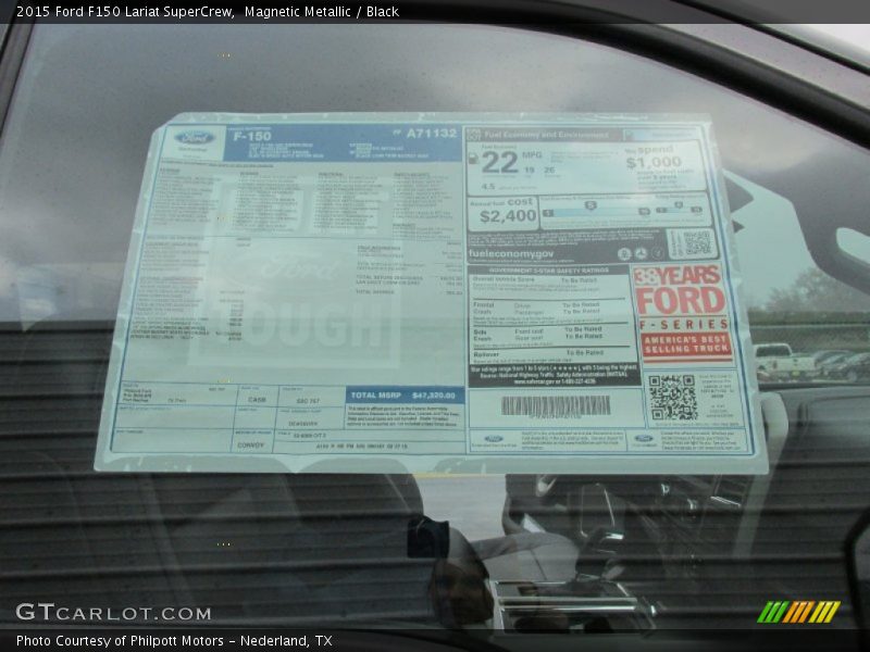 Magnetic Metallic / Black 2015 Ford F150 Lariat SuperCrew