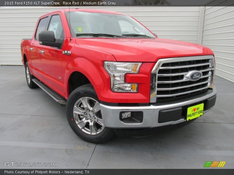 Race Red / Medium Earth Gray 2015 Ford F150 XLT SuperCrew