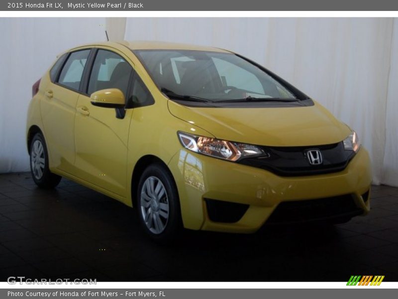 Mystic Yellow Pearl / Black 2015 Honda Fit LX
