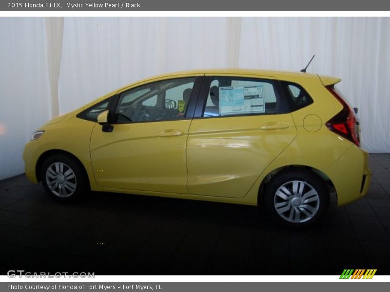 Mystic Yellow Pearl / Black 2015 Honda Fit LX