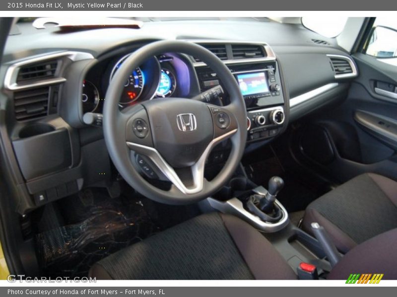 Mystic Yellow Pearl / Black 2015 Honda Fit LX