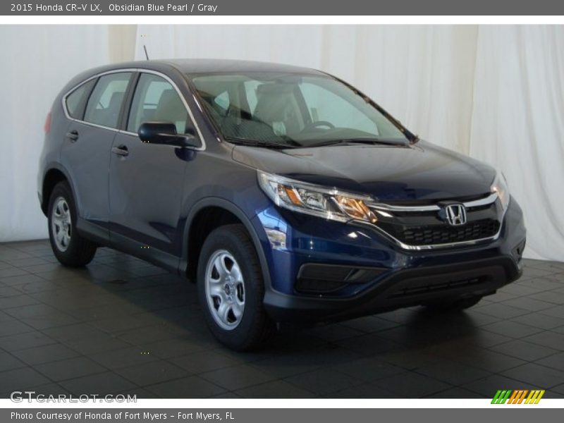 Obsidian Blue Pearl / Gray 2015 Honda CR-V LX