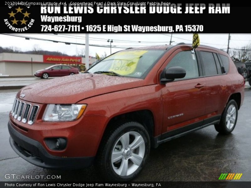 Copperhead Pearl / Dark Slate Gray/Light Pebble Beige 2012 Jeep Compass Latitude 4x4