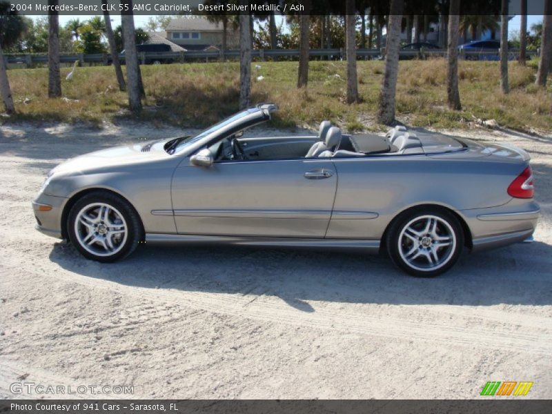 Desert Silver Metallic / Ash 2004 Mercedes-Benz CLK 55 AMG Cabriolet