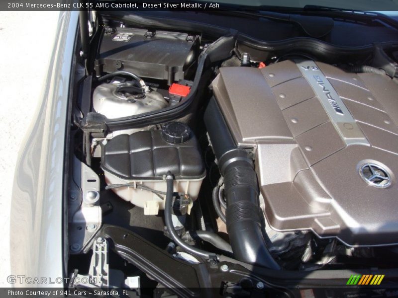 Desert Silver Metallic / Ash 2004 Mercedes-Benz CLK 55 AMG Cabriolet