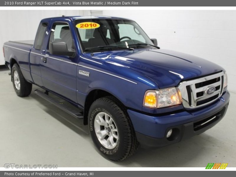Vista Blue Metallic / Medium Dark Flint 2010 Ford Ranger XLT SuperCab 4x4