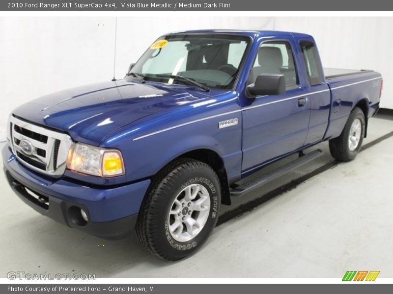 Vista Blue Metallic / Medium Dark Flint 2010 Ford Ranger XLT SuperCab 4x4