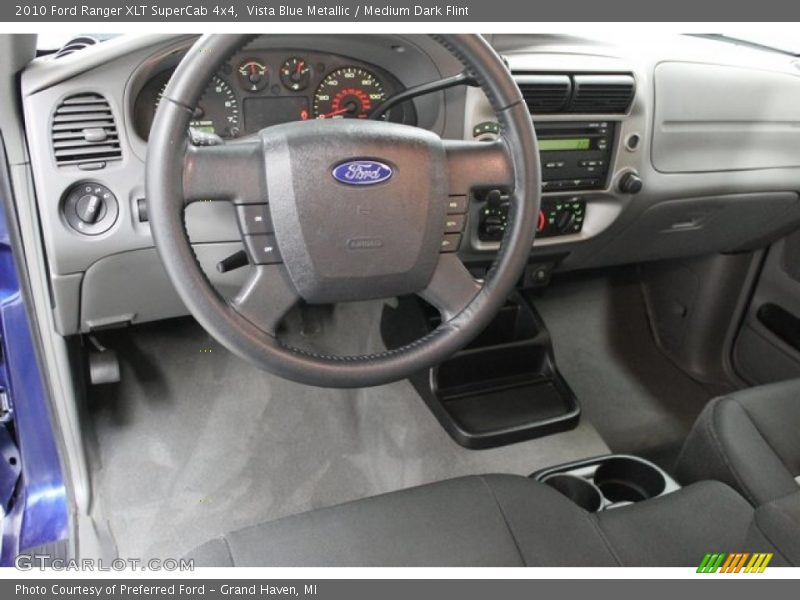 Vista Blue Metallic / Medium Dark Flint 2010 Ford Ranger XLT SuperCab 4x4