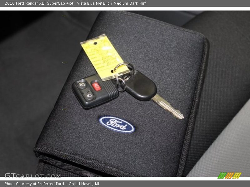 Vista Blue Metallic / Medium Dark Flint 2010 Ford Ranger XLT SuperCab 4x4