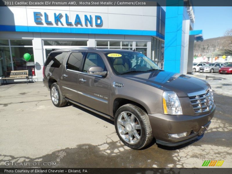 Mocha Steel Metallic / Cashmere/Cocoa 2011 Cadillac Escalade ESV Premium AWD