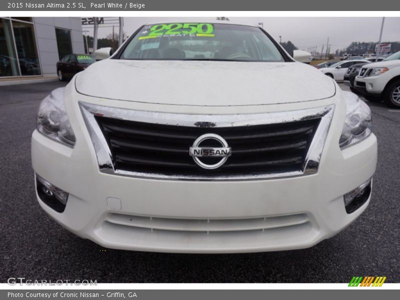 Pearl White / Beige 2015 Nissan Altima 2.5 SL