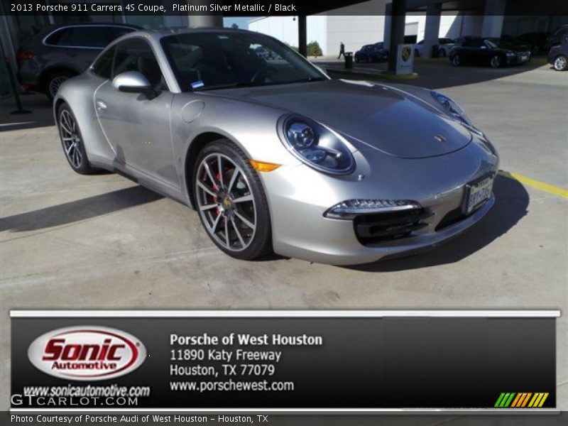 Platinum Silver Metallic / Black 2013 Porsche 911 Carrera 4S Coupe