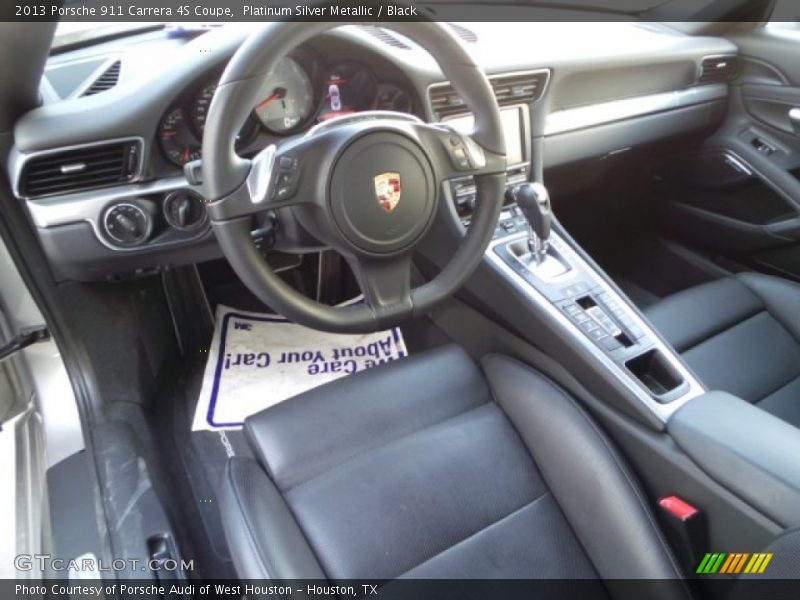 Platinum Silver Metallic / Black 2013 Porsche 911 Carrera 4S Coupe