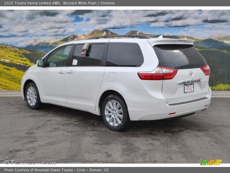Blizzard White Pearl / Chestnut 2015 Toyota Sienna Limited AWD