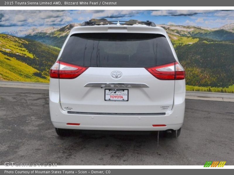 Blizzard White Pearl / Chestnut 2015 Toyota Sienna Limited AWD