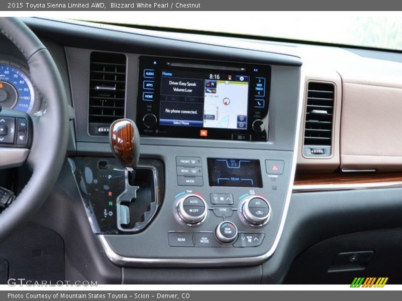 Blizzard White Pearl / Chestnut 2015 Toyota Sienna Limited AWD