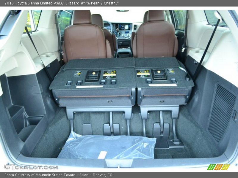 Blizzard White Pearl / Chestnut 2015 Toyota Sienna Limited AWD
