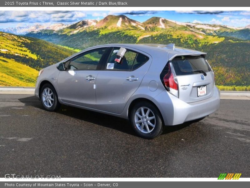 Classic Silver Metallic / Dark Blue/Black 2015 Toyota Prius c Three