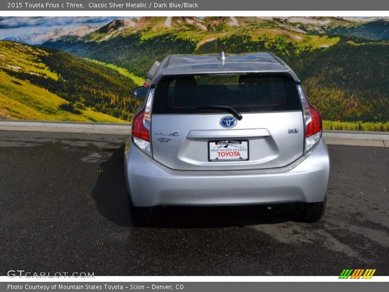 Classic Silver Metallic / Dark Blue/Black 2015 Toyota Prius c Three