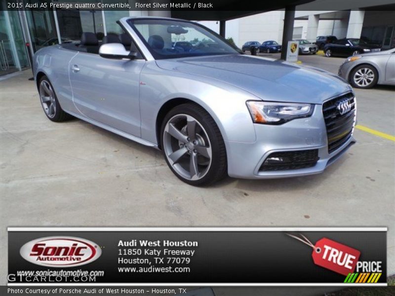 Floret Silver Metallic / Black 2015 Audi A5 Prestige quattro Convertible