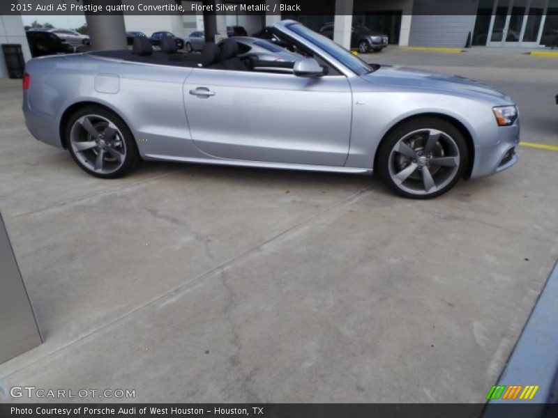 Floret Silver Metallic / Black 2015 Audi A5 Prestige quattro Convertible