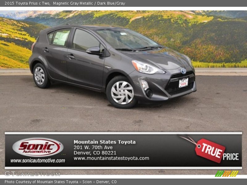 Magnetic Gray Metallic / Dark Blue/Gray 2015 Toyota Prius c Two