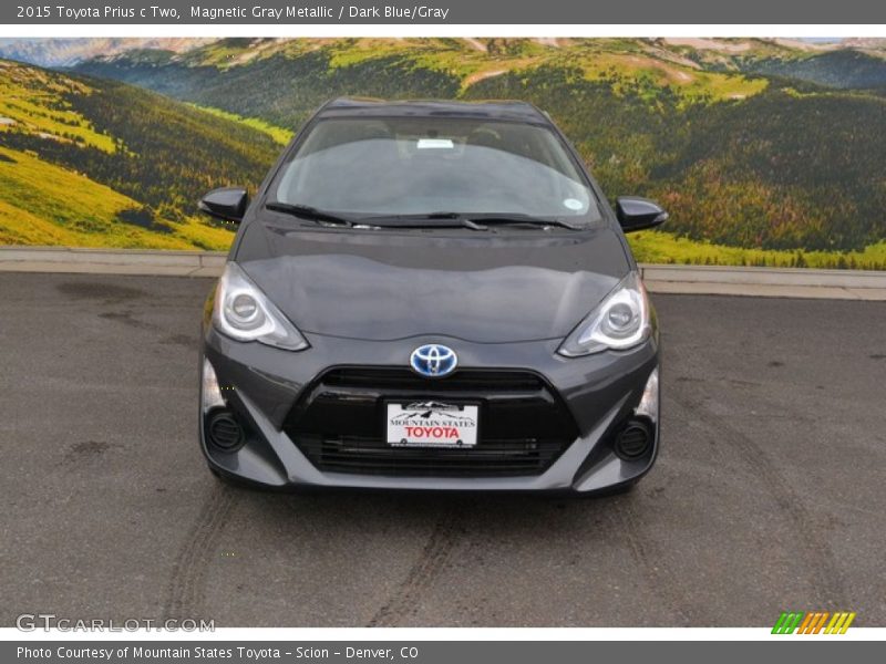 Magnetic Gray Metallic / Dark Blue/Gray 2015 Toyota Prius c Two