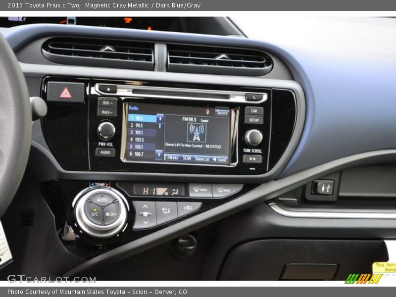 Magnetic Gray Metallic / Dark Blue/Gray 2015 Toyota Prius c Two