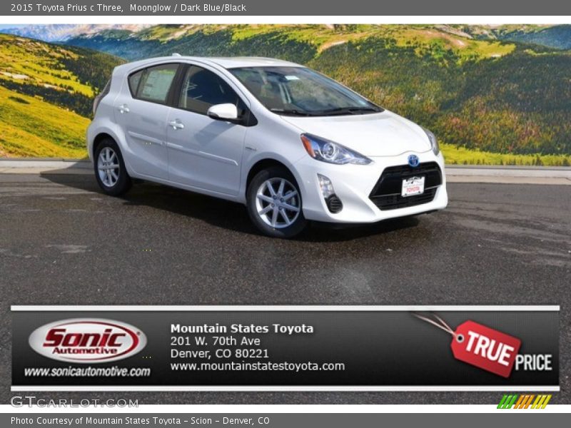 Moonglow / Dark Blue/Black 2015 Toyota Prius c Three