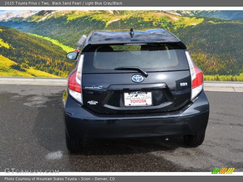 Black Sand Pearl / Light Blue Gray/Black 2015 Toyota Prius c Two