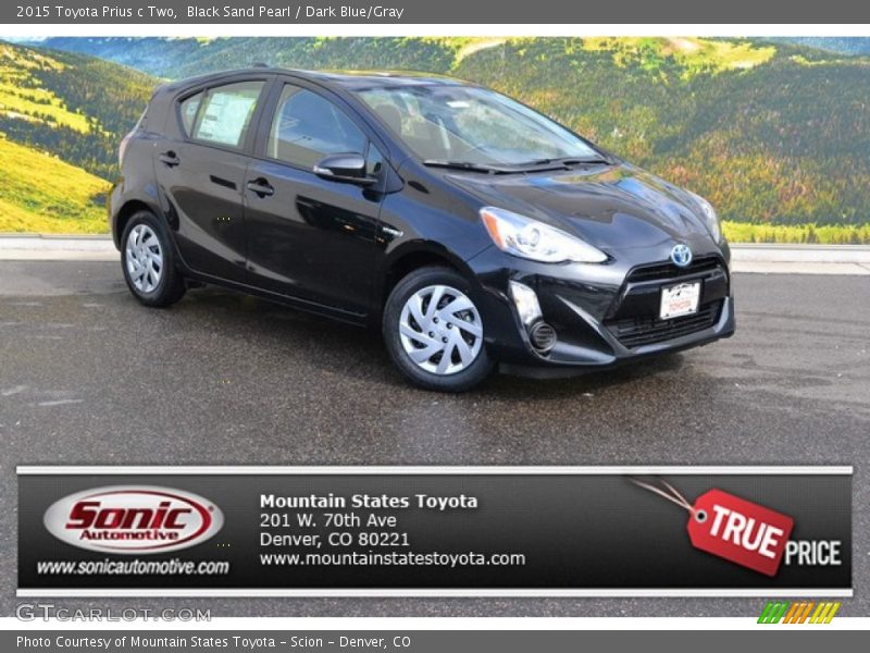 Black Sand Pearl / Dark Blue/Gray 2015 Toyota Prius c Two