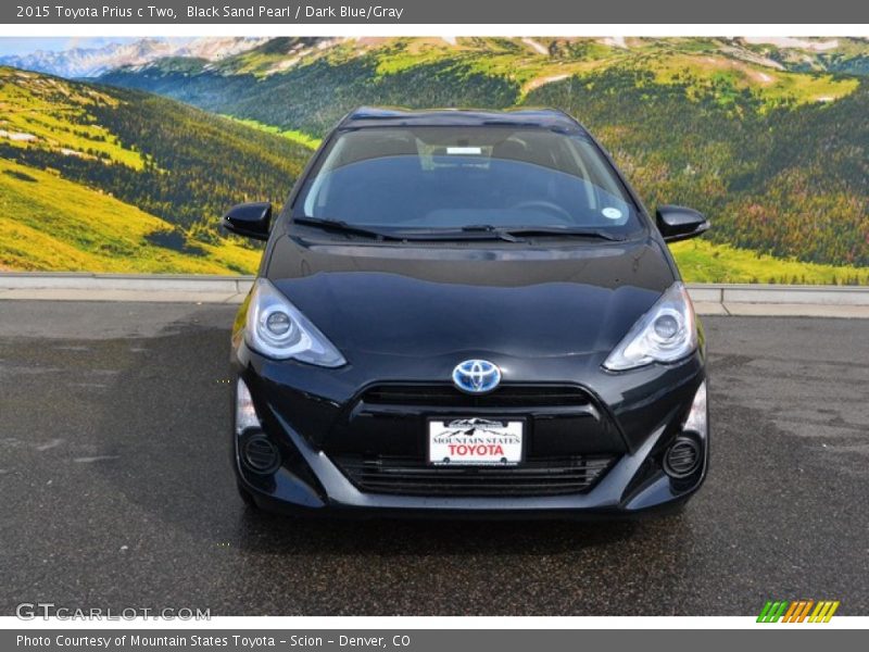 Black Sand Pearl / Dark Blue/Gray 2015 Toyota Prius c Two