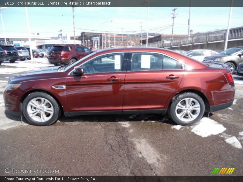 Bronze Fire Metallic / Charcoal Black 2015 Ford Taurus SEL