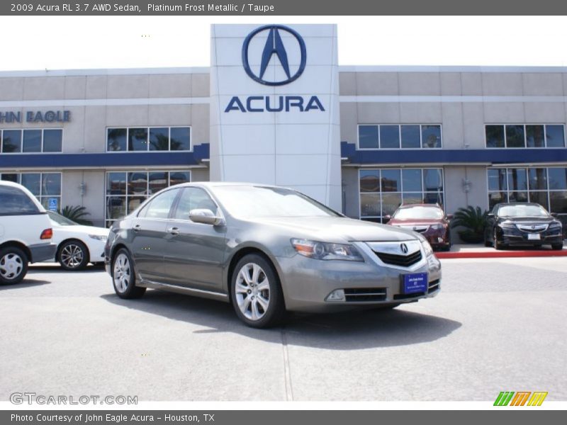 Platinum Frost Metallic / Taupe 2009 Acura RL 3.7 AWD Sedan