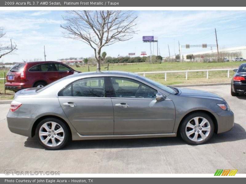 Platinum Frost Metallic / Taupe 2009 Acura RL 3.7 AWD Sedan