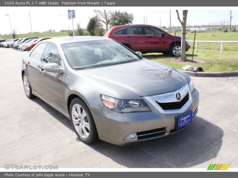 Platinum Frost Metallic / Taupe 2009 Acura RL 3.7 AWD Sedan