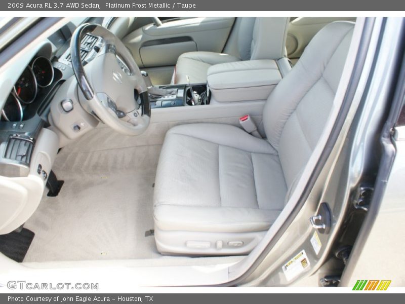 Platinum Frost Metallic / Taupe 2009 Acura RL 3.7 AWD Sedan