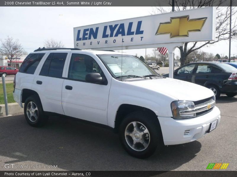Summit White / Light Gray 2008 Chevrolet TrailBlazer LS 4x4