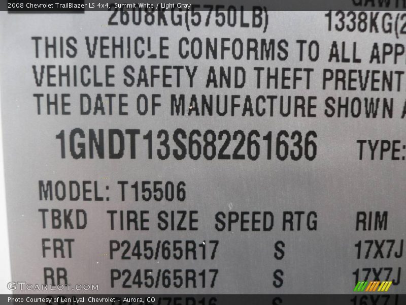 Summit White / Light Gray 2008 Chevrolet TrailBlazer LS 4x4