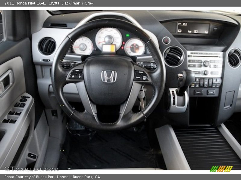 Crystal Black Pearl / Gray 2011 Honda Pilot EX-L