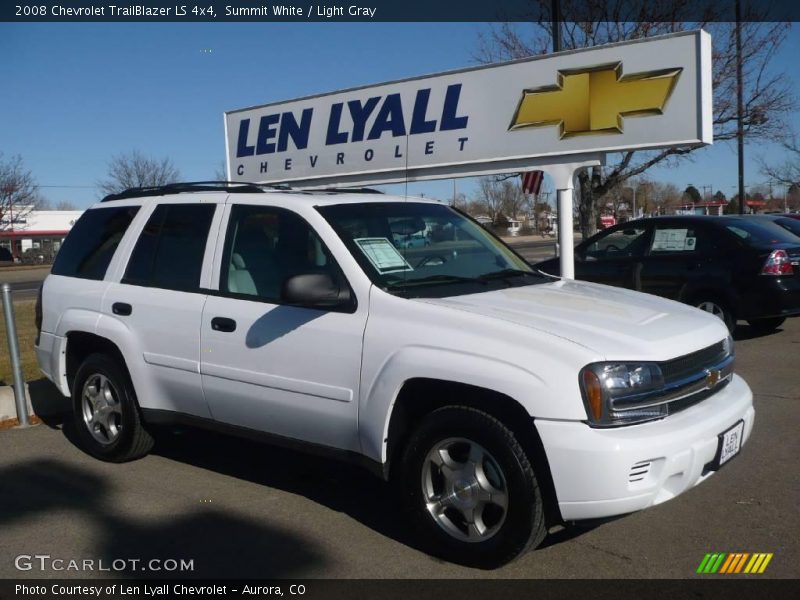 Summit White / Light Gray 2008 Chevrolet TrailBlazer LS 4x4