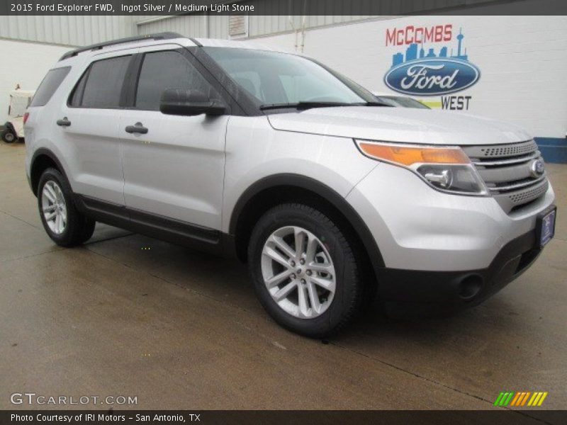 Ingot Silver / Medium Light Stone 2015 Ford Explorer FWD