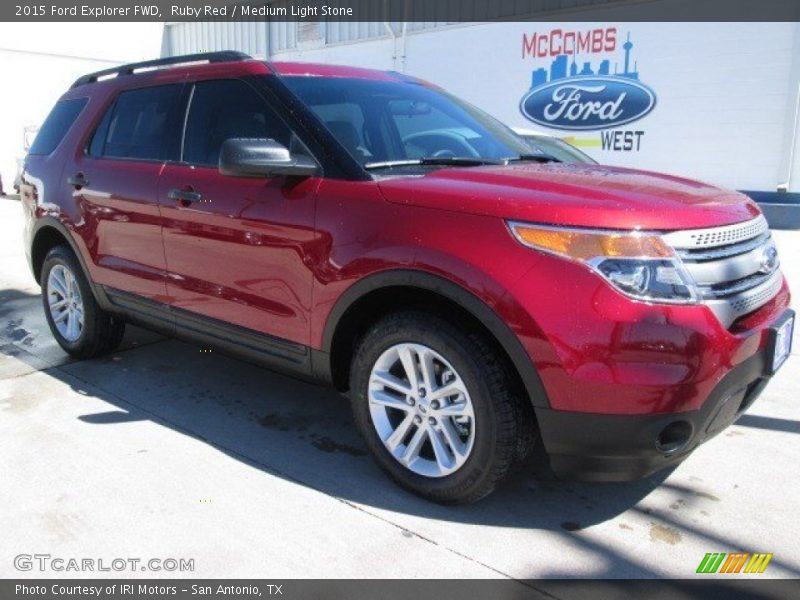 Ruby Red / Medium Light Stone 2015 Ford Explorer FWD