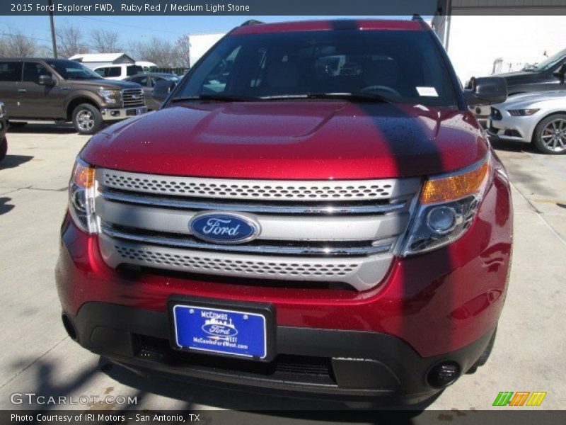 Ruby Red / Medium Light Stone 2015 Ford Explorer FWD