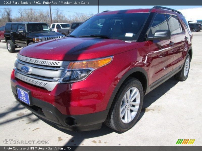 Ruby Red / Medium Light Stone 2015 Ford Explorer FWD