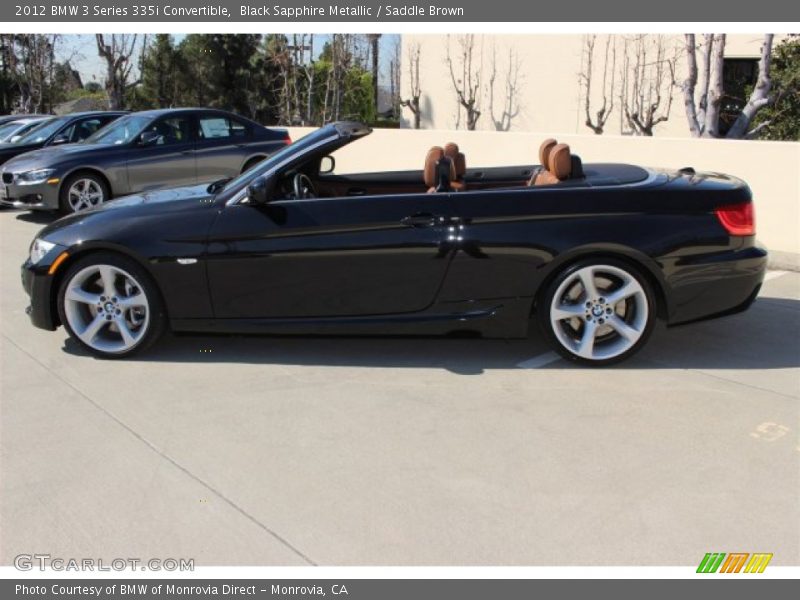 Black Sapphire Metallic / Saddle Brown 2012 BMW 3 Series 335i Convertible