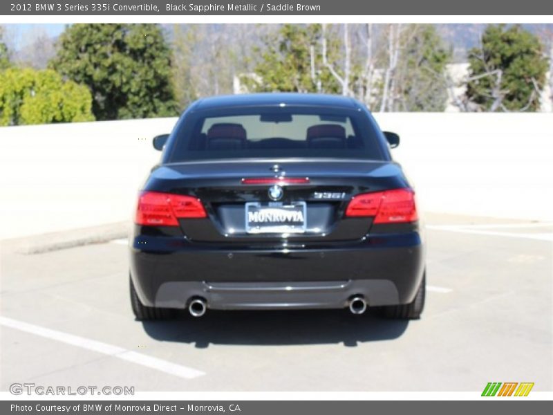 Black Sapphire Metallic / Saddle Brown 2012 BMW 3 Series 335i Convertible