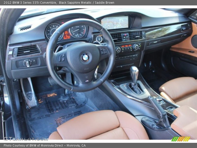 Black Sapphire Metallic / Saddle Brown 2012 BMW 3 Series 335i Convertible